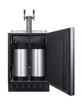 Commercial dual tap cold brew kegerator designed for built-in applications (Model SBC7BRSIFCF2LHD) - Full