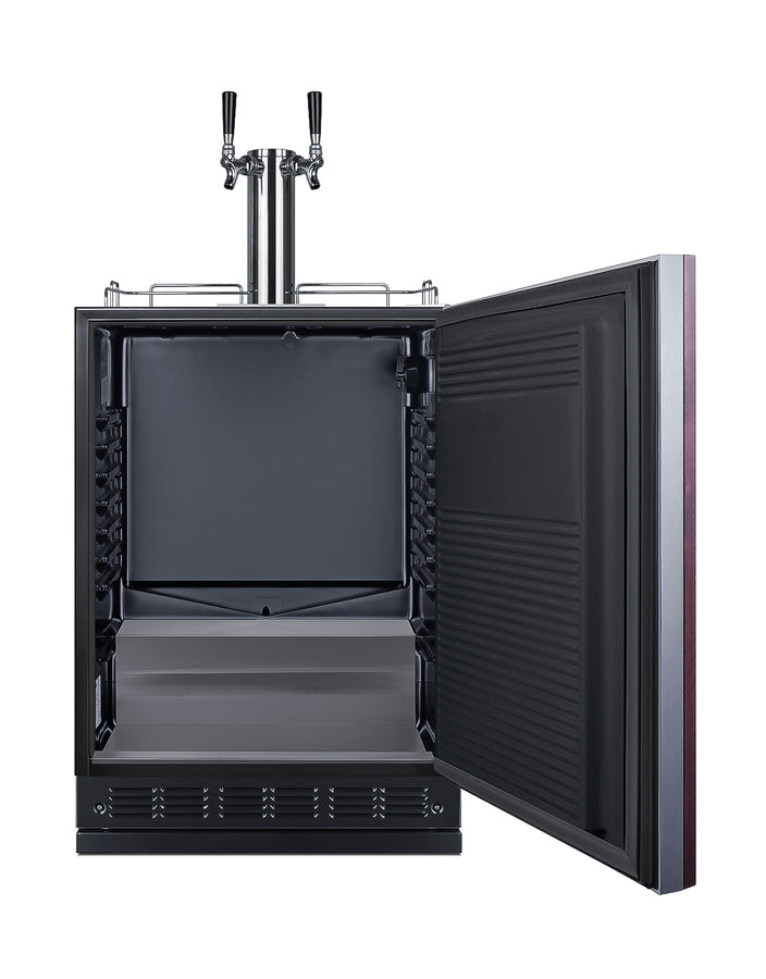 Commercial dual tap cold brew kegerator designed for built-in applications (Model SBC7BRSIFCF2)
