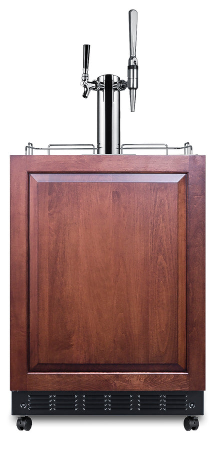 Commercial dual tap cold brew/nitro coffee kegerator designed for built-in applications (Model SBC7BRSIFCM2LHD)