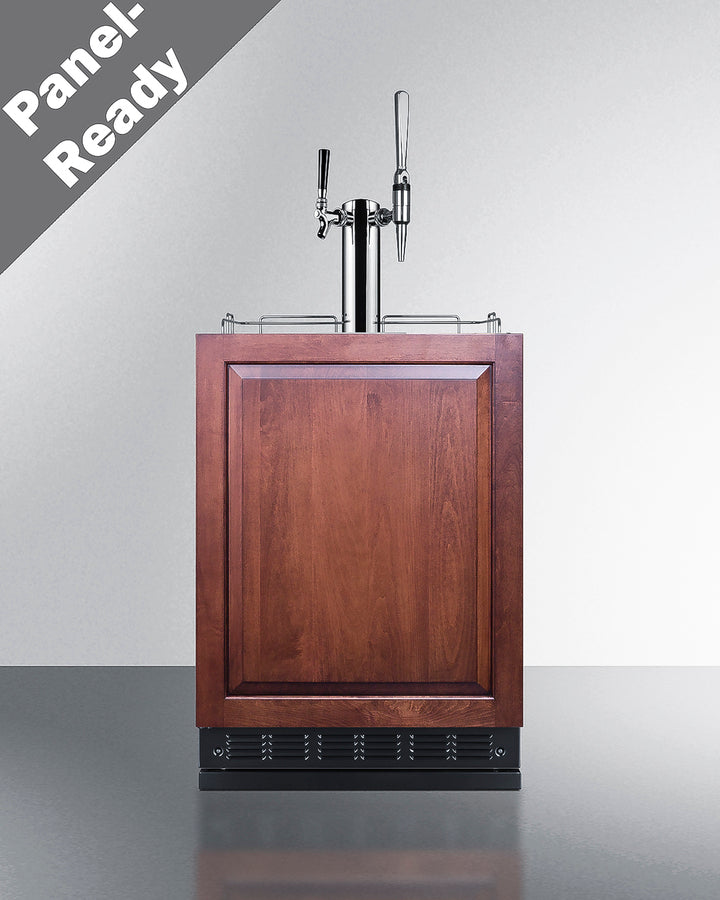 Commercial dual tap cold brew/nitro coffee kegerator designed for built-in applications (Model SBC7BRSIFCM2LHD)
