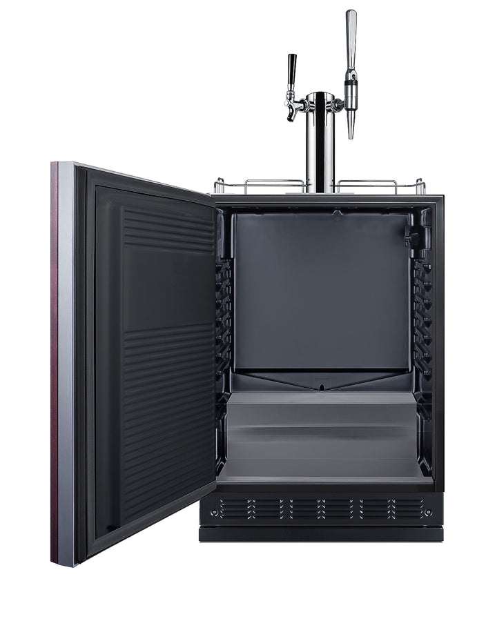 Commercial dual tap cold brew/nitro coffee kegerator designed for built-in applications (Model SBC7BRSIFCM2LHD)