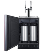 Commercial dual tap nitro coffee kegerator designed for built-in applications (Model SBC7BRSIFNCF2LHD)