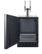Commercial dual tap nitro coffee kegerator designed for built-in applications (Model SBC7BRSIFNCF2LHD)