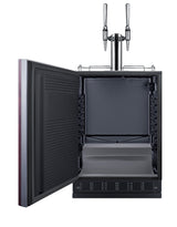 Commercial dual tap nitro coffee kegerator designed for built-in applications (Model SBC7BRSIFNCF2LHD)