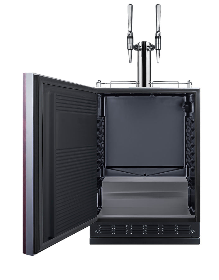 Commercial dual tap nitro coffee kegerator designed for built-in applications (Model SBC7BRSIFNCF2LHD)