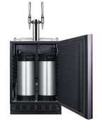 Accucold Commercial dual tap nitro coffee kegerator designed for built-in applications (Model SBC7BRSIFNCF2)