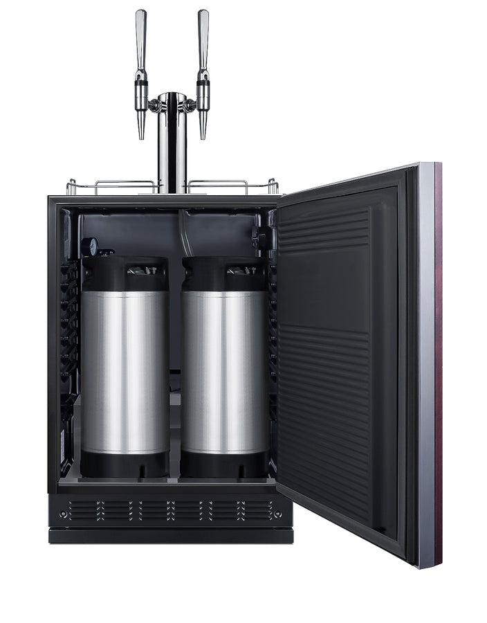 Accucold Commercial dual tap nitro coffee kegerator designed for built-in applications (Model SBC7BRSIFNCF2)