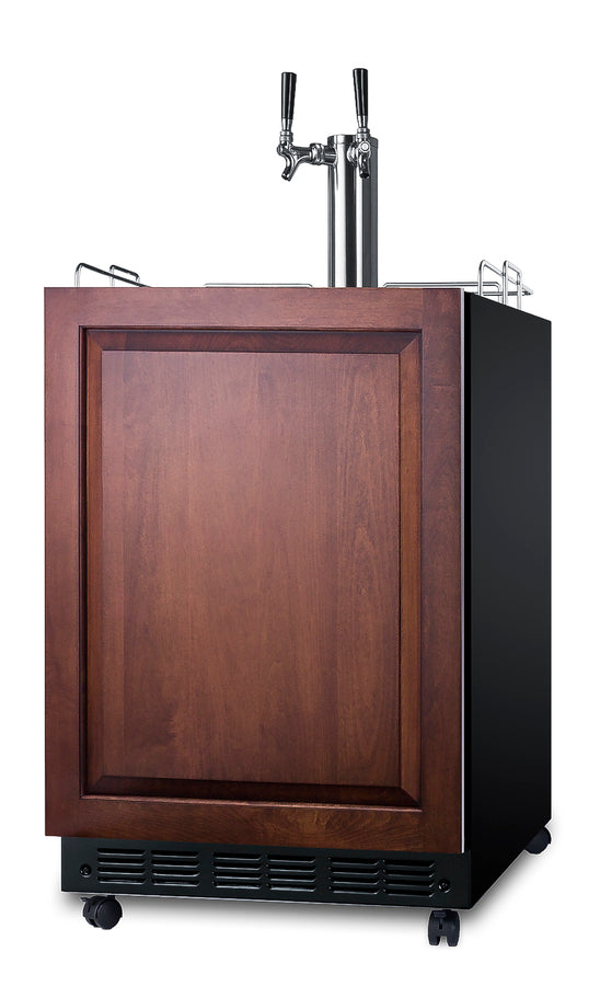 Commercial dual tap wine kegerator designed for built-in applications (Model SBC7BRSIFWK2LHD) - Angle