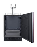 Commercial dual tap wine kegerator designed for built-in applications (Model SBC7BRSIFWK2) - Open