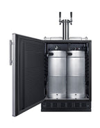 Commercial dual tap kegerator designed for built-in applications (Model SBC7BRSLHD)