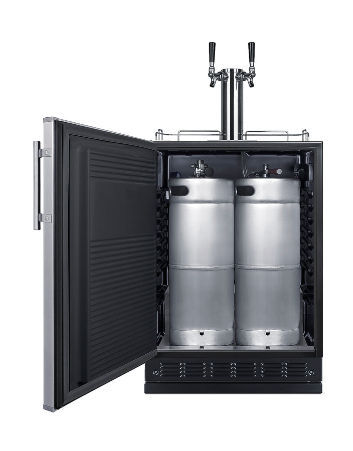 Commercial dual tap kegerator designed for built-in applications (Model SBC7BRSLHD)