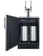Accucold Commercial dual tap nitro coffee kegerator designed for built-in applications (Model SBC7BRSNCF2LHD)