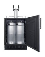 Commercial dual tap kegerator designed for built-in applications (Model SBC7BRS)