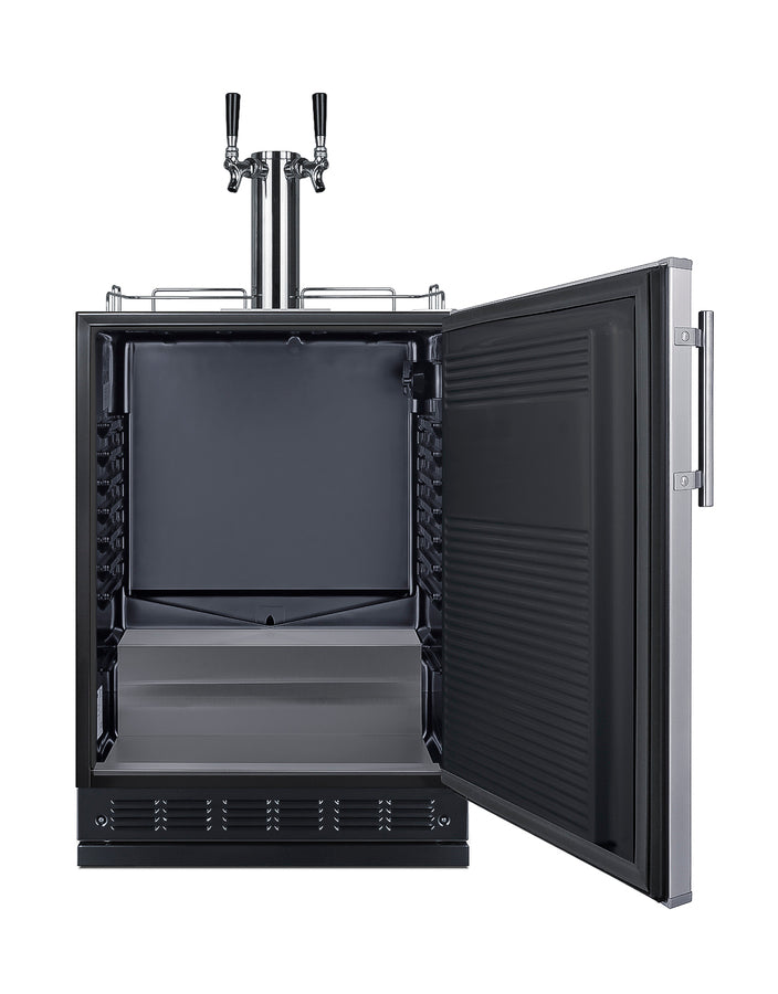 Commercial dual tap kegerator designed for built-in applications (Model SBC7BRS)