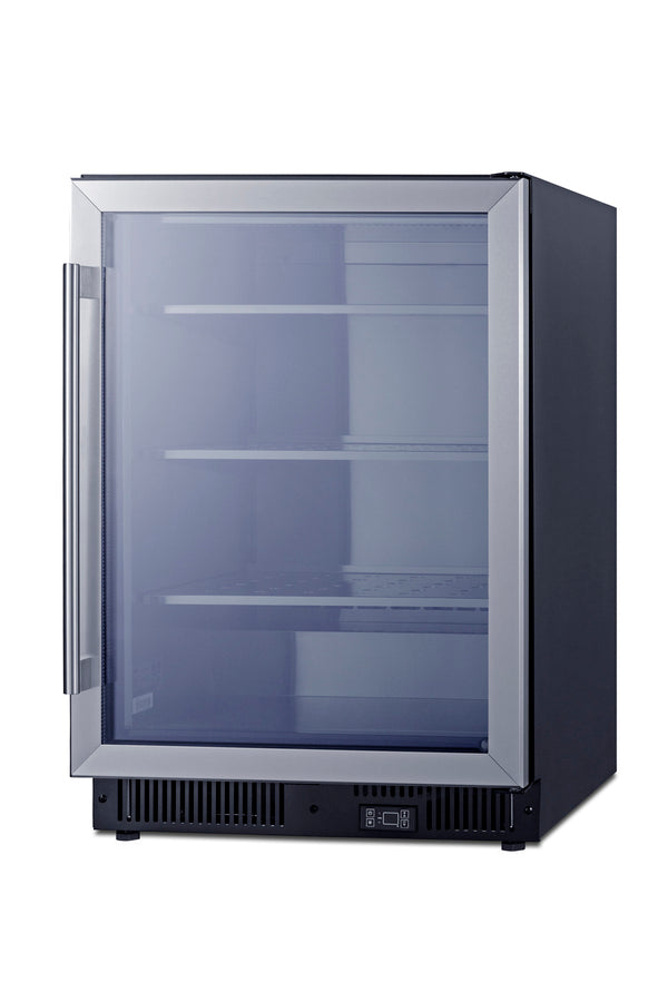24" Wide Frost-free Undercounter Freezer with Glass Door - Angle