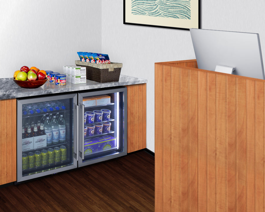 24" Wide Frost-free Undercounter Freezer with Glass Door - Set