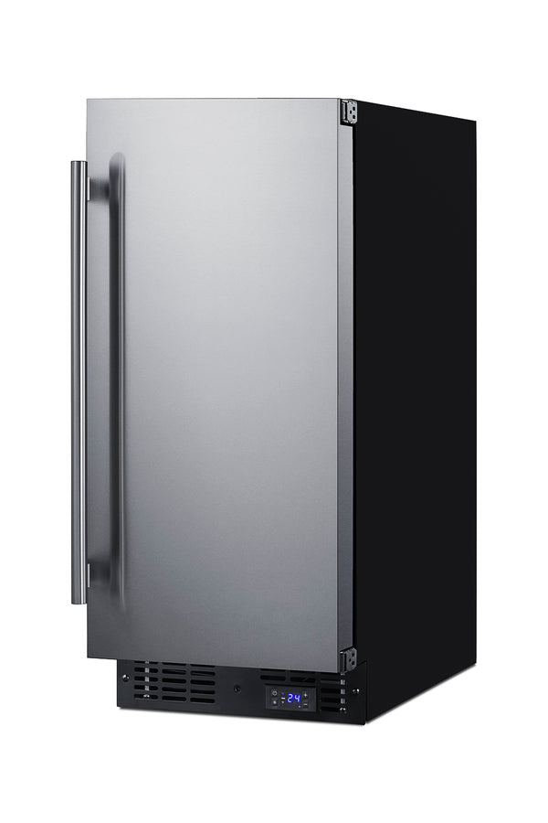15" Wide Frost-free Freezer for Built-in or Freestanding Use, with Reversible Stainless Steel Door and Lock (Model SCFF1