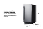 15" Wide Frost-free Freezer for Built-in or Freestanding Use, with Reversible Stainless Steel Door and Lock (Model SCFF1