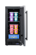 15" Wide Frost-free Freezer for Built-in or Freestanding Use, with Reversible Stainless Steel Door and Lock (Model SCFF1