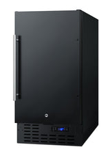 ADA compliant 18" wide frost-free freezer in black for built-in or freestanding use, with lock and digital thermostat, ADA (Model SCFF1842ADA) - Angle