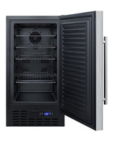 ADA compliant 18" wide frost-free freezer built-in or freestanding use, with stainless steel exterior, lock, and digital, ADA (Model SCFF1842CSSADA) - Open