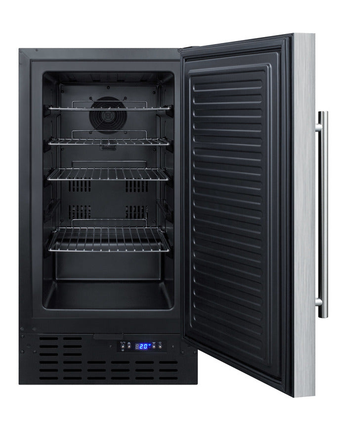 ADA compliant 18" wide frost-free freezer built-in or freestanding use, with stainless steel exterior, lock, and digital, ADA (Model SCFF1842CSSADA) - Open