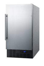 18" Wide Frost-free Freezer Built-in or Freestanding Use, with Stainless Steel Exterior, Lock, and Digital Thermostat - Angle