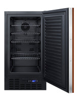 ADA compliant 18" wide frost-free freezer in black for built-in or freestanding use, with integrated door frame for over