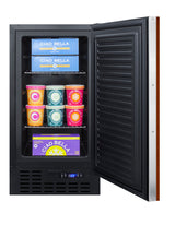 Accucold 18" Wide Frost-free Freezer in Black for Built-in or Freestanding Use, with Integrated Door Frame for Overlay Panels (Model SCFF1842IFLHD)