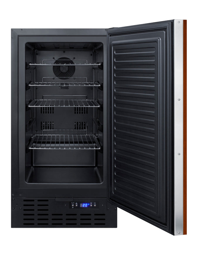 18" Wide Frost-free Freezer in Black for Built-in or Freestanding Use, with Integrated Door Frame for Overlay Panels (Model SCFF1842IF) - Open