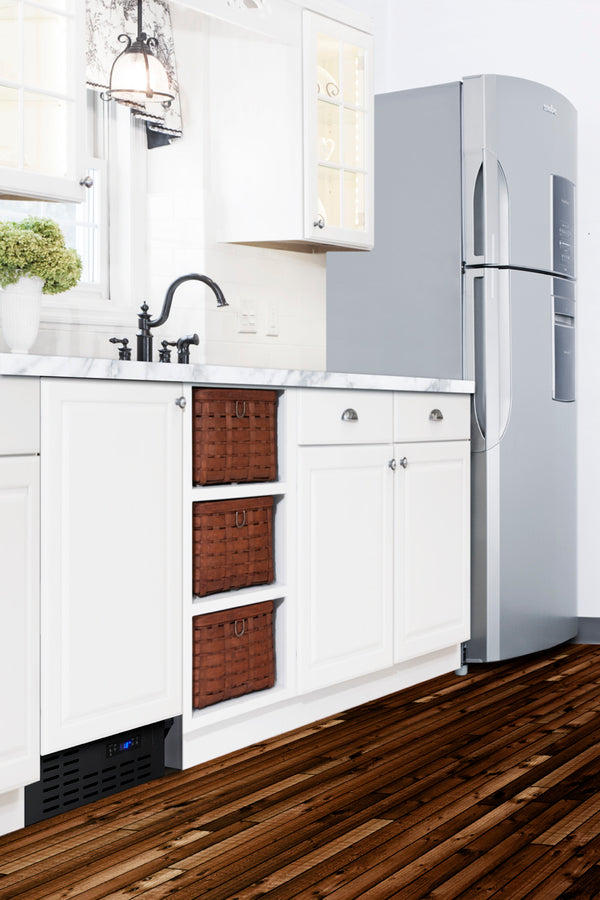 Accucold 18" Wide Frost-free Freezer in Black for Built-in or Freestanding Use, with Integrated Door Frame for Overlay Panels (Model SCFF1842IFLHD)