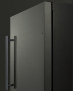 Accucold ADA compliant 18" wide built-in undercounter frost-free freezer with black stainless steel door, lock, and digital therm, ADA (Model SCFF1842KSADALHD)