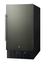 Accucold 18" Wide Built-in Undercounter Frost-free Freezer with Black Stainless Steel Door, Lock, and Digital Thermostat (Model SCFF1842KSLHD)