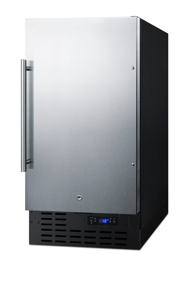 ADA compliant 18" wide frost-free freezer built-in or freestanding use, with SS door, black cabinet, lock, and digital t