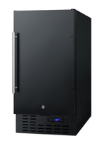 18" Wide Frost-free Freezer in Black for Built-in or Freestanding Use, with Lock and Digital Thermostat (Model SCFF1842) - Angle