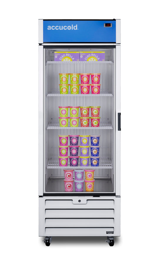 Full-sized glass door commercial display freezer (Model SCFF262GLH)