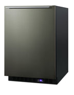 Frost-free built-in undercounter all-freezer for residential or commercial use, with black stainless steel door, horizon