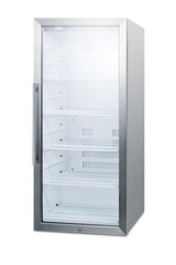 Accucold 9 cu.ft. commercial glass door beverage merchandiser designed, Stainless Steel – SCR1006CSS - Angle