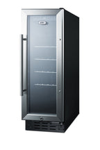 Accucold 12" wide built-in undercounter commercial beverage center with lock, digital thermostat, and LED lighting (Model SCR1225BLHD)