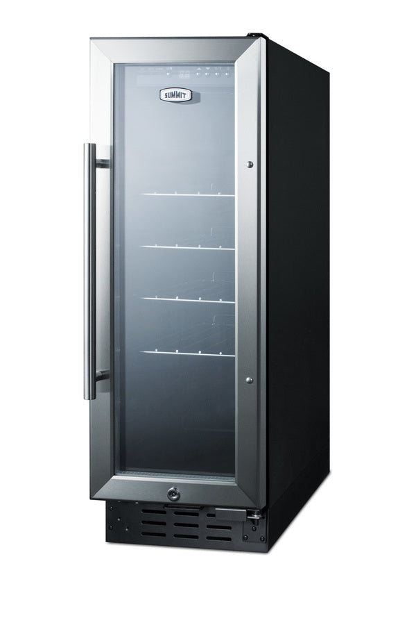 Accucold 12" wide built-in undercounter commercial beverage center with lock, digital thermostat, and LED lighting (Model SCR1225BLHD)