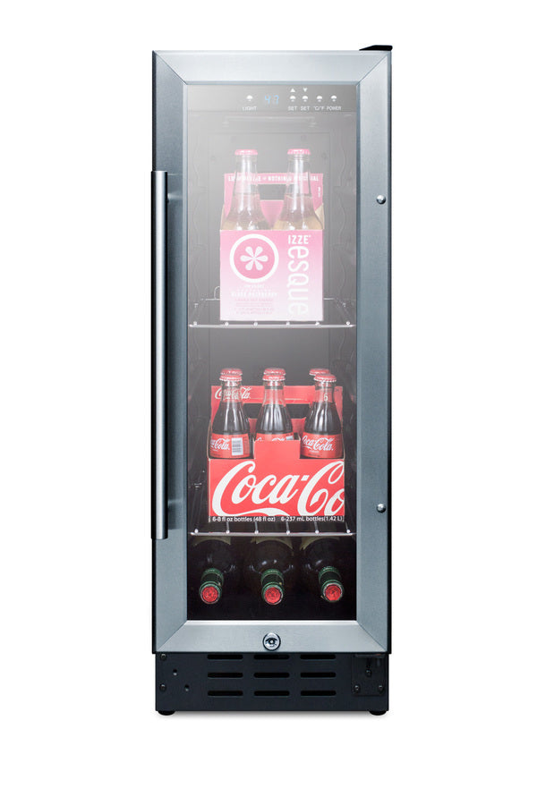 Accucold 12" wide built-in undercounter commercial beverage center with lock, digital thermostat, and LED lighting (Model SCR1225BLHD)