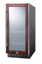 Accucold 15" Wide Built-in Undercounter Glass Door Beverage Cooler with Panel-ready Door Trim (Model SCR1536BGPNRLHD)