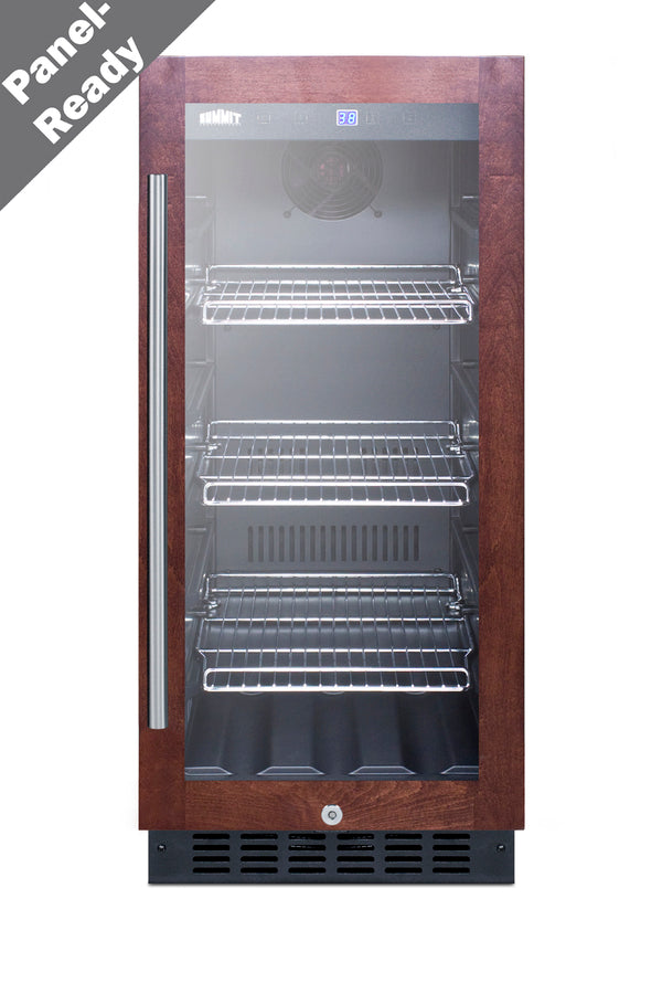 15" Wide Built-in Undercounter Glass Door Beverage Cooler with Panel-ready Door Trim (Model SCR1536BGPNRLHD) Secondary image