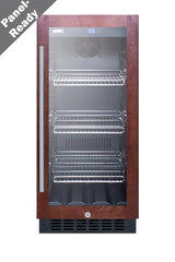 Accucold 15" Wide Built-in Undercounter Glass Door Beverage Cooler with Panel-ready Door Trim (Model SCR1536BGPNRLHD)