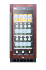Accucold 15" Wide Built-in Undercounter Glass Door Beverage Cooler with Panel-ready Door Trim (Model SCR1536BGPNRLHD)