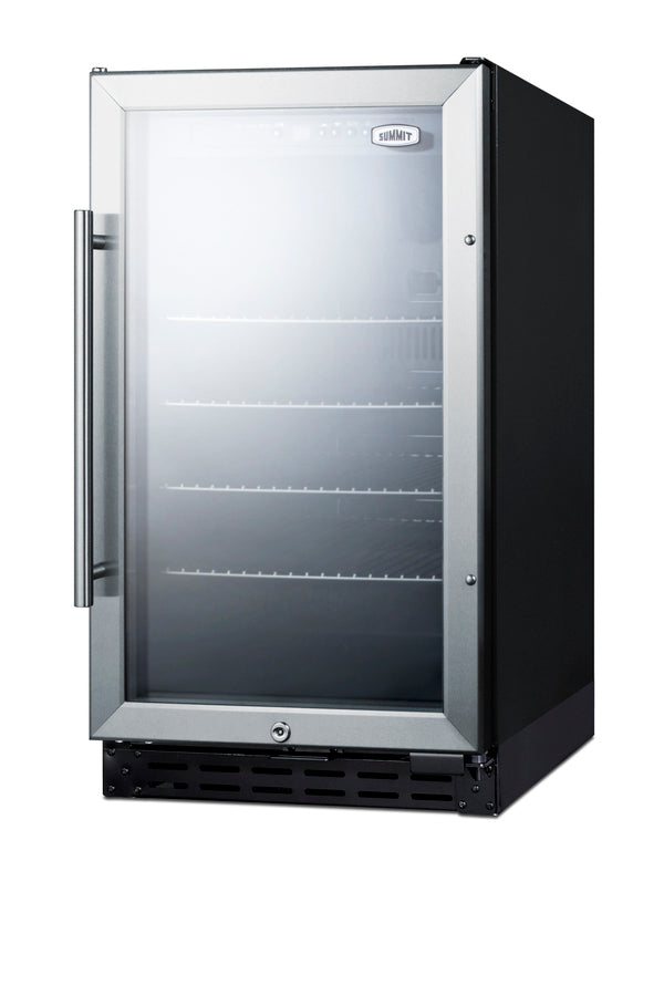 Accucold 18" wide ADA compliant glass door refrigerator for built-in or freestanding use, with digital controls, lock, and LED li, ADA (Model SCR1841BADALHD)