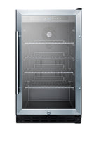 Accucold 18" wide ADA compliant glass door refrigerator for built-in or freestanding use, with digital controls, lock, and LED li, ADA (Model SCR1841BADALHD)