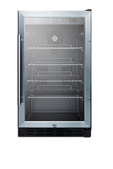 Accucold 18" wide ADA compliant glass door refrigerator for built-in or freestanding use, with digital controls, lock, and LED li, ADA (Model SCR1841BADALHD)