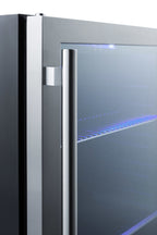 Built-in undercounter beverage refrigerator with seamless trimmed glass door, digital controls, lock, and stainless stee (Model SCR2466BCSS) - Detail