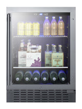 Built-in undercounter beverage refrigerator with seamless trimmed glass door, digital controls, lock, and stainless stee (Model SCR2466BCSS) - Full